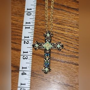 Women's Camrose And Kross Jacqueline Kennedy Gold Cross Necklace